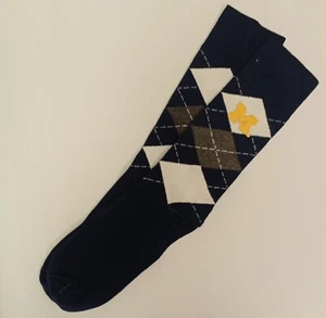 MEN'S ARGYLE SPORTS SOCKS NCAA MICHIGAN WOLVERINES FITS SHOE SIZES 9-12 - Picture 1 of 1