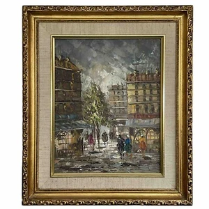 Vintage Ölgemälde Robert Sills Galerie "City Street" signiert C. Burnett mit Echtheitszertifikat - Bild 1 von 22