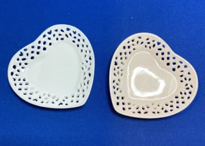 Set of 2 Mikasa Fine Porcelain 3.5” Heart Trinket Dish “Romance” RL020-545 New - Picture 1 of 8