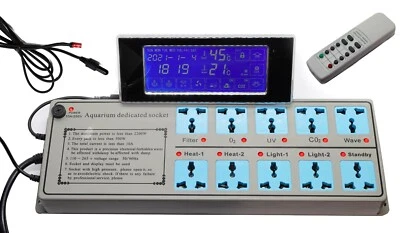 Aquarium Outlet Surge Protector Power Strip Timer Temperature Control Remote USA - Image 1 of 4