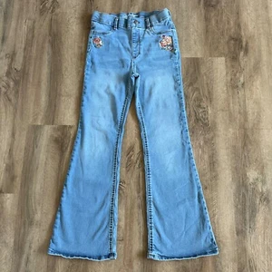Wonder Nation Size XL Big Girl Blue Stretch Jeggings Embroidered Floral Pull-on - Picture 1 of 13