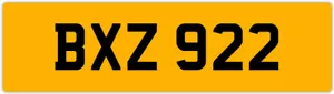 BXZ 922 B 3x3 DATELESS PRIVATE NUMBER PLATE BEC BEK BRY BEN BOB BAZ BIL BAS BON - Picture 1 of 1