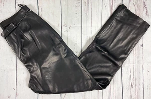 Sienna Studio Vintage Black High Waist Leather Motorcycle Pants - Size 8 - Picture 1 of 5