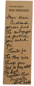 Bob Newhart Signed Autographed 3" x 9" Card BAS Guaranteed - Picture 1 of 1