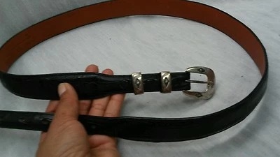 Cinturón de cocodrilo H.SCH plata esterlina 925 hebilla Sunset Canyon Horst Schrader Foto 1 de 4