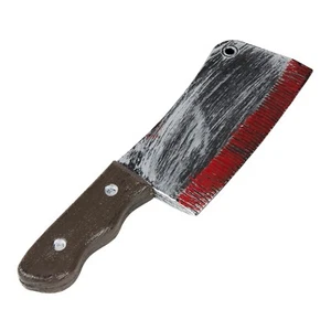 Bloody Plastic Cleaver Plastic Prop Weapon Halloween Fancy Dress Horror Chopper - Picture 1 of 15