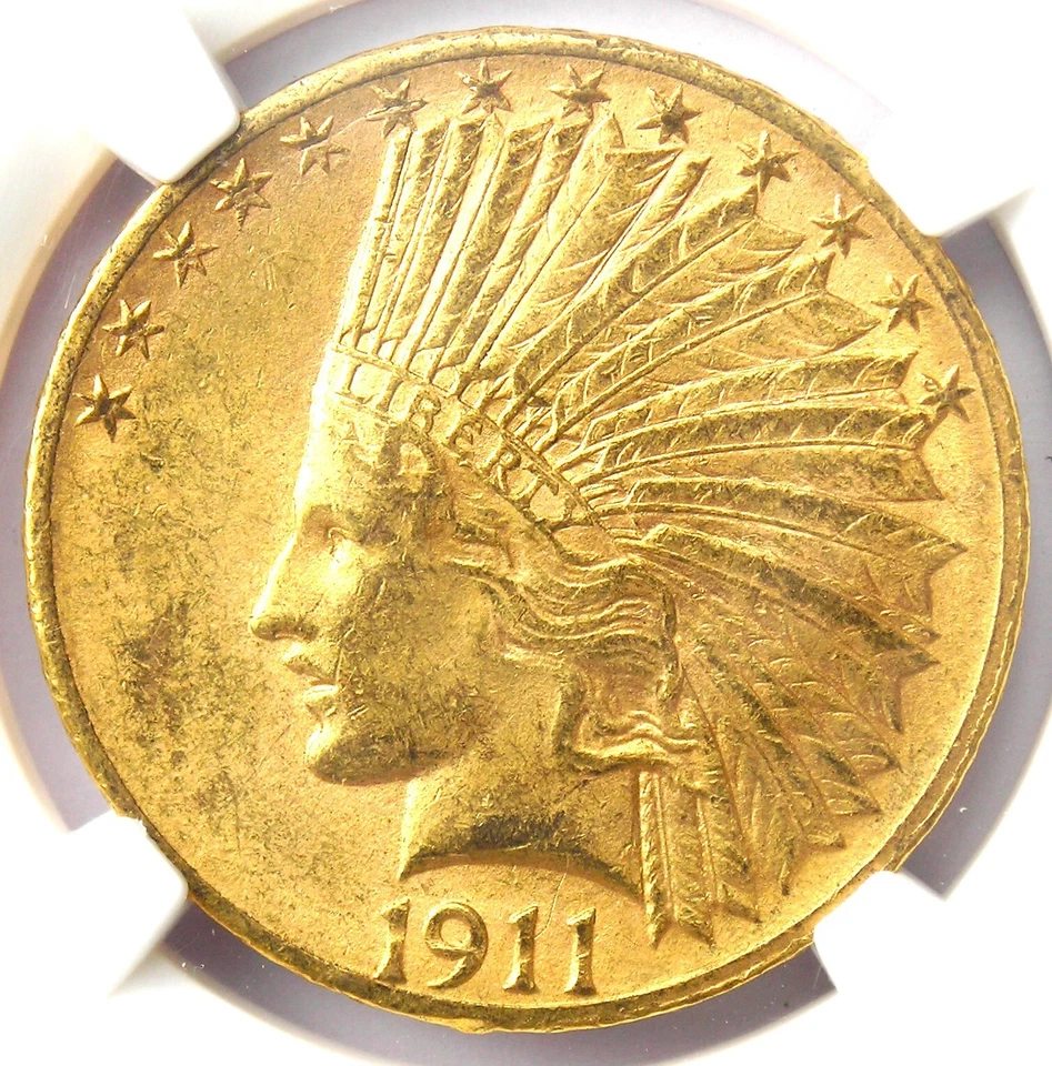 1911-S Indian Gold Eagle $10 Coin - Certified NGC AU58 - Rare San Francisco Date - Image 1 of 4