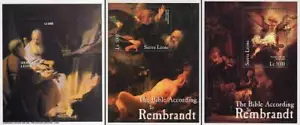 SIERRA LEONE = PAINTINGS by REMBRANDT x3 S/S MNH ** - Picture 1 of 1