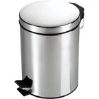 NEW PEDAL BIN LID RUBBISH WASTE DUST LITTER PAPER 3 LITRE SMALL BLACK WHITE HOME