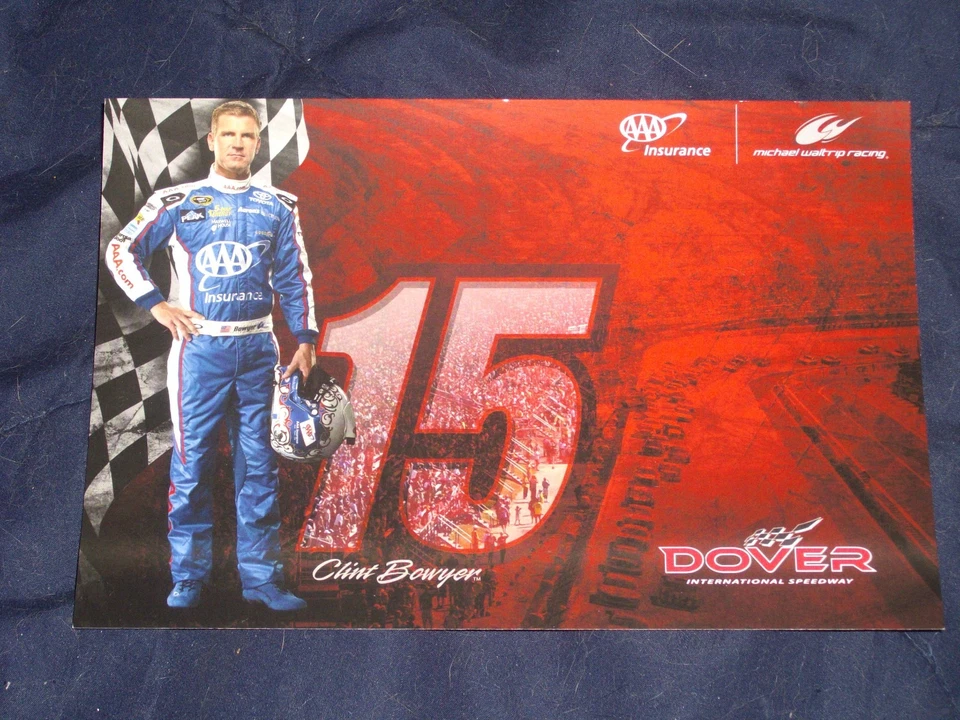 2015 CLINT BOWYER #15 AAA INSURANCE "DOVER" NASCAR POSTCARD - Image 1 of 1