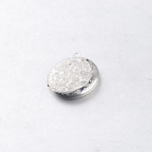 Lote de 10 colgantes medallón redondo de flores de acero inoxidable para collar 26x31 mm - Imagen 1 de 2