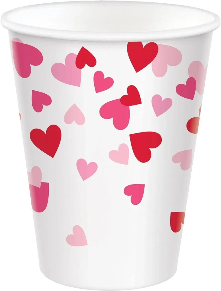 Cross My Heart Red Holiday Valentine's Day Party 9 oz. Paper Cups - Image 1 of 1