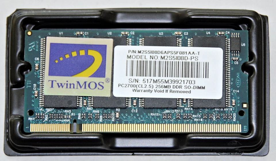 TwinMOS 256MB DDR PC2700U 333MHZ-CL2.5, Ships Fast!  #255 - Image 1 of 1
