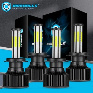 For BMW 320i 2013-2017 6-Sides Combo H7 H7 LED Headlights High Low Beam 6000K 4X - Picture 1 of 12