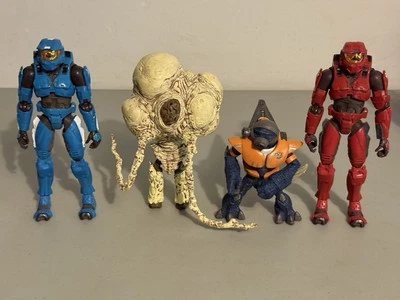 Halo Action Figure Lot Grunt Orange Variant Flood Carrier Master Chief Bungie - Image 1 of 4