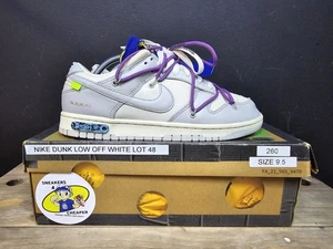 Size 9.5 - Nike Off-White x Dunk Low Lot 48 of 50 Good Condition With OG Box 🔥 - Picture 1 of 13
