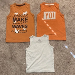 BOYS T-SHIRT Lot Of 3 Size 5 - 6 Yrs Sleeveless Orange Good For Play, Sleepwear - Picture 1 of 9