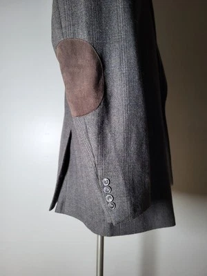 50XL Jos A. Bank Hunting Elbow Patch Glen Check Flannel Wool Tweed Blazer Jacket - Image 1 of 4
