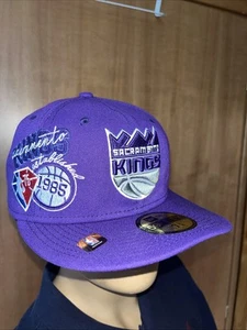 Men's New Era Purple Sacramento Kings Back Half 59Fifty Fitted Hat 7 3/8 NWT - Picture 1 of 8