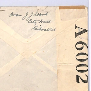 GIBRALTAR WW2 Cover *City Hall* 1943 Large Font A6002 CENSOR Sheerness XH145 - Picture 1 of 12