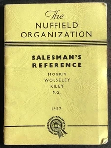 BMC SALESMANS REFERENCE BOOK The Nuffield Organisation 1957 #25/33 (3649) 10/56 - Picture 1 of 6
