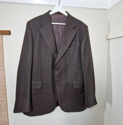 Dunn & Co Blazer Worsted Wool Jacket Mens Size 44R Made In England Brown - Image 1 of 4
