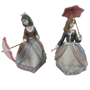 LLADRO Angela 5211 & Jolie 5210 Figurine Girls with Umbrellas - Picture 1 of 20