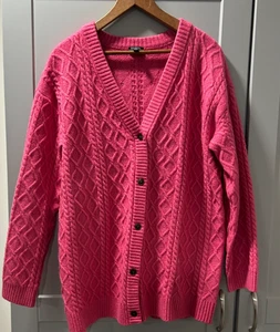 Rosa Talbots Petite Damen Zopfmuster Pullover Cardigan Größe Petite Large - Bild 1 von 7