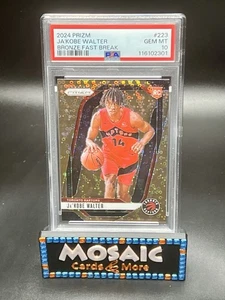 2024 Prizm PSA 10 Ja'Kobe Walter #223 Fast Break Bronze SSP /20 Rookie Raptors - Picture 1 of 2