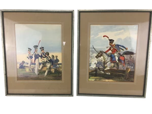 Gerahmte Militär Napoleonische Kunstdrucke Set Hessen Kassel Sachsen Weimar gerahmt - Bild 1 von 12