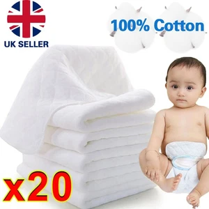 10-20 Pack Muslin 100% Cotton Baby Soft Swaddle Cloths Nappy Burp Bibs Reusable - Picture 1 of 8