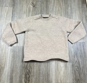 Banana Republic Sweater Youth Small Beige Wool Crewneck Outerwear Holiday - Picture 1 of 5