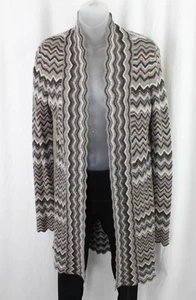 Kinross Cardigan Donna Cashmere Grigio Multi Geometrico Cashmere Taglia S - Foto 1 di 3