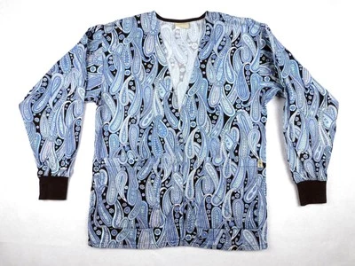 Tafford Blue Paisley Scrub Jacket #NPW36P Medical Nursing Vet 100% Cotton Small - Image 1 of 3