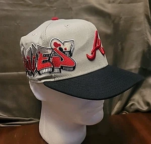 Rare! Atlanta Braves Side Graffiti MLB High Crown 9FIFTY OSFM Snapback Grey - Picture 1 of 12