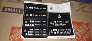 atari arcade coin door sticker lot #2 - Picture 1 of 1