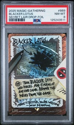 2025 MTG Deadpool Secret Lair #869 Blacker Lotus PSA 8 NM - MT - Image 1 of 4