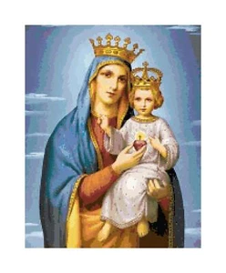 Catholic Mary & Jesus Madonna Religious Counted Cross Stitch Pattern Needlepoint - Foto 1 di 1