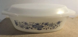 Vintage Arcopal Oven Flat + Aster Oven Dish Pattern Lid with Lid - Picture 1 of 4