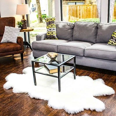 Real Wool Authentic Sheep Skin Natural Color with finished backing Size 3.2x6 ft - Image 1 of 4