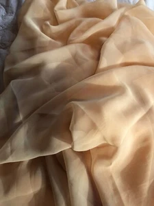 Apricot Peach Sheer Fabric. Length 175cm Width 250cm Synthetic Dressmaking Craft - Picture 1 of 6