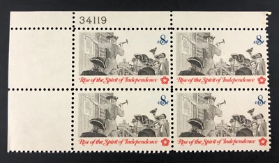 1973 Rise of the Spirit of Independence Posting 8c Stamp Block of 4 Scott #1477 - Image 1 of 4
