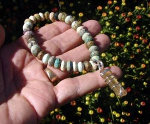 Chrysocolla Natural Congo Citrine Kundalini Bracelet Sterling Silver SS - Picture 1 of 3