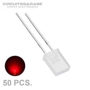 50 X 2x5x7 mm Ultra Brillante Agua Rojo Rectangular Rectangular Emisor Luz Diodo - Imagen 1 de 7