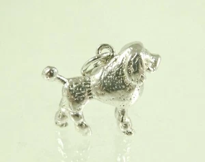 Vintage massiv Silber Pudel Hund Hund Charm für Armband &c - Bild 1 von 8