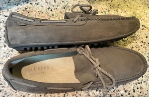 COLE HAAN MEN GRAY SUEDE LEATHER DRIVING SHOE LOAFER MOCCASINS SIZE 11 M GRAND - Picture 1 of 5
