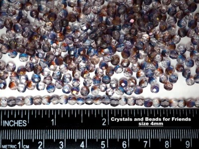 600 contas redondas Preciosa tcheca vidro polido fogo 4mm cristal urze brilho ct - Imagem 1 de 4