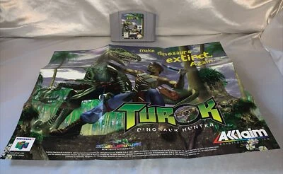 Turok: Dinosaur Hunter (Nintendo 64, 1997) Tested Authentic N64 Plus POSTER - Image 1 of 4