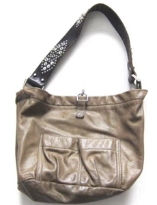 Tylie Malibu Bag Classic Utility Olive Green Leather Swarovski Crystal Strap - Picture 1 of 7