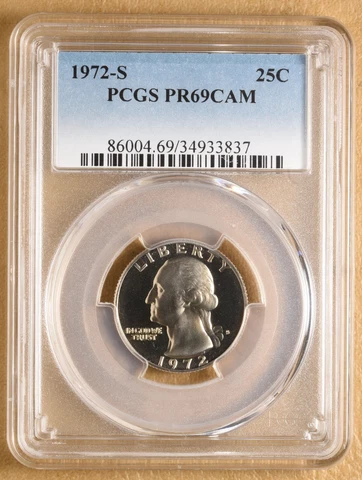 1972 S Proof Washington Quarter PCGS PR69CAM Cover